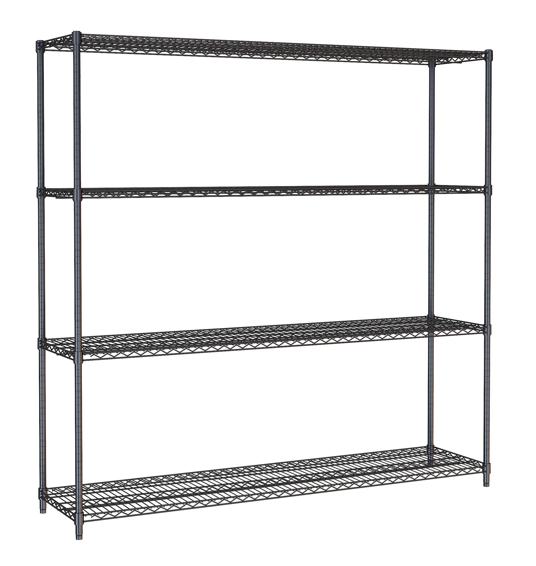 Shelf units 4 levels 1800 black flat packed Shelf units 4 levels 1800 black flat packed
