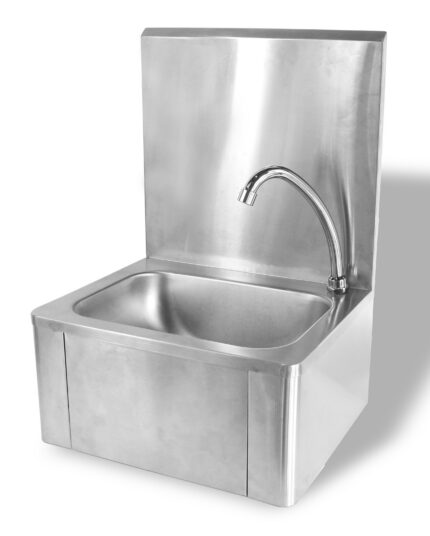 Knee operated hand washbasin