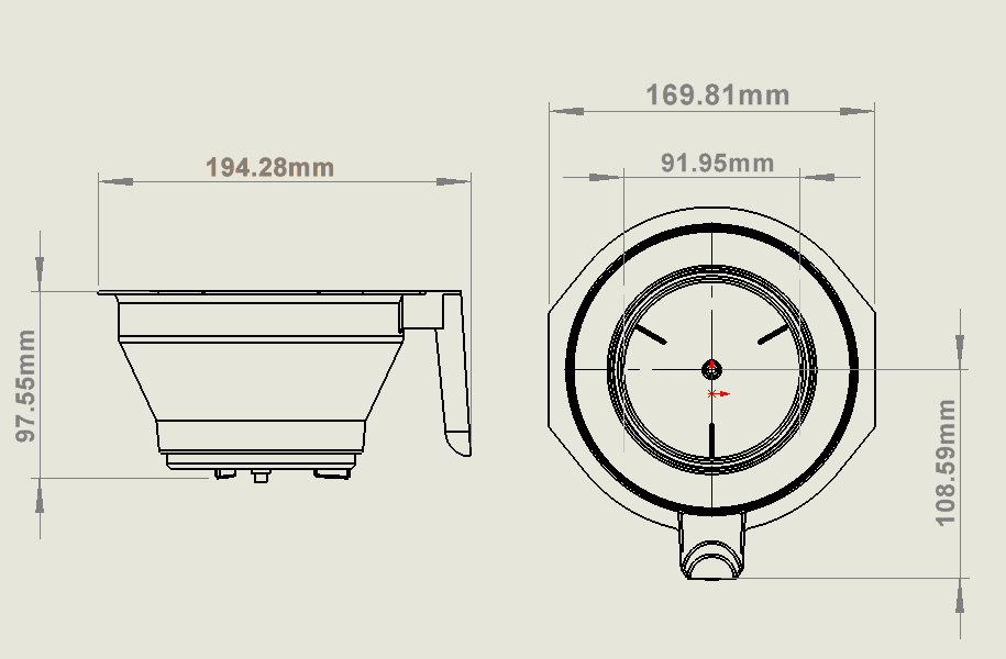 7535_0100_dimensions Coffee filter holder - Image 2