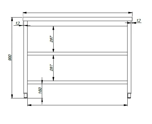 800 worktable 2 shelves 1500 - Image 2