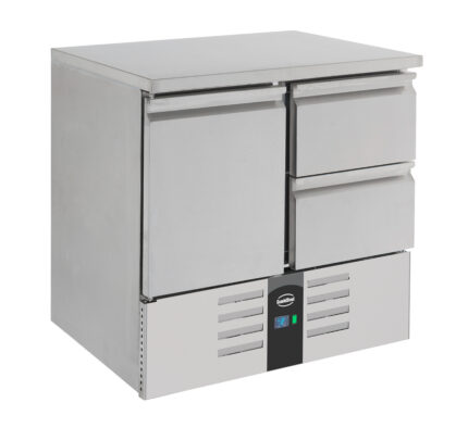 Refrigerated counter 1 door/2 drawers