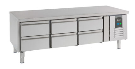 Refrigerated counter 650 height 6 drawers