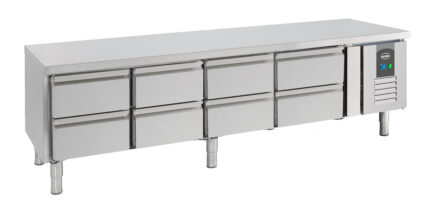 Refrigerated counter 650 height 8 drawers