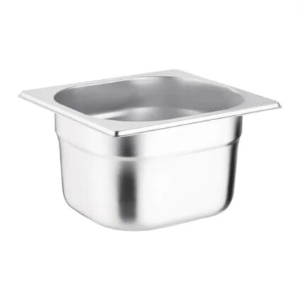 Stainless steel food pan insert with flat rim
