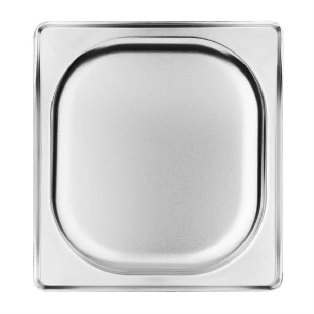 Clear square glass plate with rounded inner edges