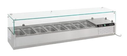 Commercial stainless steel refrigerated food prep station