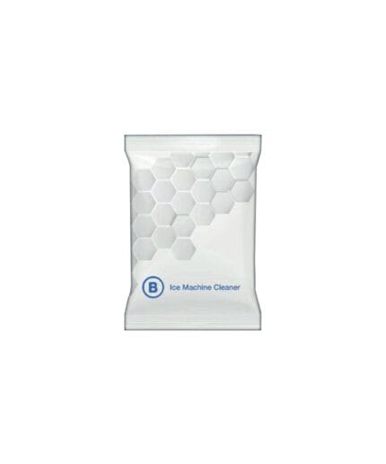 White pouch of ice machine cleaner