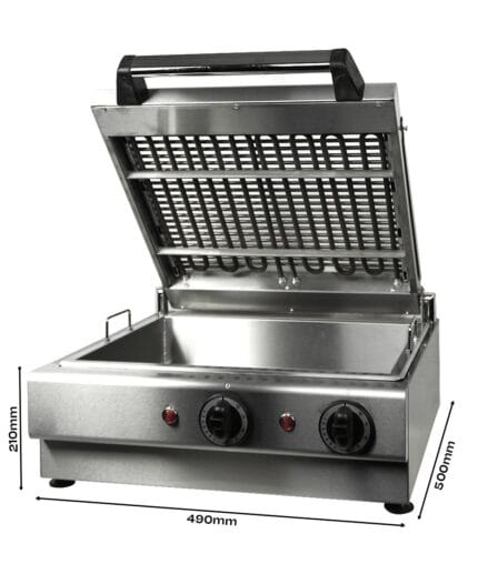 Commercial stainless steel panini press grill open